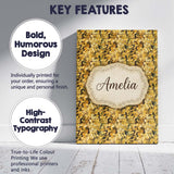 Personalised Name Golden Fall Foliage Dense Custom  Bespoke Interior Contemporary Canvas Wall Art Print Decor Picture Ready to Hang