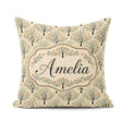 Custom Name Stylized Autumn Trees with Leaves Seamless Name Cute Square Filled Cushion Throw Pillow Sofa Bed Home Decor Zip Washable UK Made
