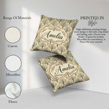 Custom Name Stylized Autumn Trees with Leaves Seamless Name Cute Square Filled Cushion Throw Pillow Sofa Bed Home Decor Zip Washable UK Made