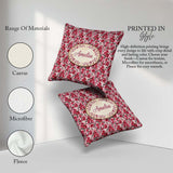 Custom Name Bold Pink Floral Garden Bloom Detailed Seamless Name Square Filled Cushion Throw Pillow Sofa Bed Home Decor Zip Washable UK Made