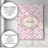 Personalised Name Soft Watercolor Pink Custom  Modern Room Accent Elegant Feature Canvas Wall Art Print Decor Picture Ready to Hang