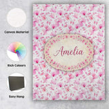 Personalised Name Soft Watercolor Pink Custom  Modern Room Accent Elegant Feature Canvas Wall Art Print Decor Picture Ready to Hang