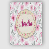 Personalised Name Delicate Pink Watercolor Custom  Unique Gift Idea Elegant Feature Canvas Wall Art Print Decor Picture Ready to Hang