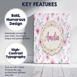 Personalised Name Delicate Pink Watercolor Custom  Unique Gift Idea Elegant Feature Canvas Wall Art Print Decor Picture Ready to Hang