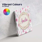 Personalised Name Delicate Pink Watercolor Custom  Unique Gift Idea Elegant Feature Canvas Wall Art Print Decor Picture Ready to Hang