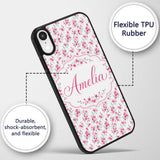 Light Cherry Blossom Branches on Printed Design Custom Name Protective Phone Case Mobile Cover Durable Everyday Smartphone Shock Resistant