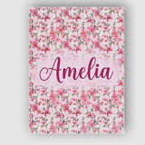 Personalised Name Soft Pink Magnolia Custom Premium Decorative Design Modern Room Accent Canvas Wall Art Print Decor Picture Ready to Hang