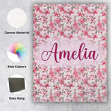 Personalised Name Soft Pink Magnolia Custom Premium Decorative Design Modern Room Accent Canvas Wall Art Print Decor Picture Ready to Hang