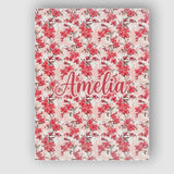 Personalised Name Coral Cherry Blossom Custom  Modern Room Accent Elegant Feature Canvas Wall Art Print Decor Picture Ready to Hang