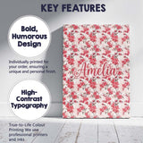 Personalised Name Coral Cherry Blossom Custom  Modern Room Accent Elegant Feature Canvas Wall Art Print Decor Picture Ready to Hang