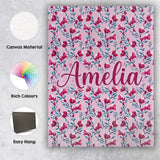 Personalised Name Modern Pink Floral Vine Custom  Unique Gift Idea Elegant Feature Canvas Wall Art Print Decor Picture Ready to Hang