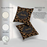 Custom Name Abstract Nature Shapes Golden Organic Forms Seamless Square Filled Cushion Throw Pillow Sofa Bed Home Decor Zip Washable UK Made