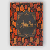 Personalised Name Autumn Leaves in Warm Custom  Modern Room Accent Elegant Feature Canvas Wall Art Print Decor Picture Ready to Hang