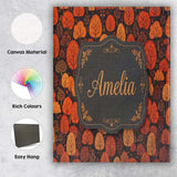 Personalised Name Autumn Leaves in Warm Custom  Modern Room Accent Elegant Feature Canvas Wall Art Print Decor Picture Ready to Hang