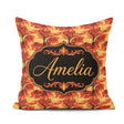 Custom Name Fiery Forest Landscape with Burning Trees and Flames Square Filled Cushion Throw Pillow Sofa Bed Home Decor Zip Washable UK Made