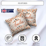 Custom Name Minimal Burnt Landscape with Sparse and Fire Accents Square Filled Cushion Throw Pillow Sofa Bed Home Decor Zip Washable UK Made