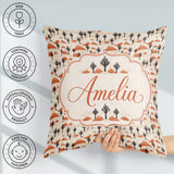 Custom Name Minimal Burnt Landscape with Sparse and Fire Accents Square Filled Cushion Throw Pillow Sofa Bed Home Decor Zip Washable UK Made