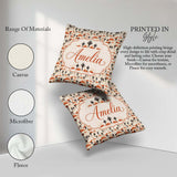 Custom Name Minimal Burnt Landscape with Sparse and Fire Accents Square Filled Cushion Throw Pillow Sofa Bed Home Decor Zip Washable UK Made
