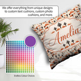 Custom Name Minimal Burnt Landscape with Sparse and Fire Accents Square Filled Cushion Throw Pillow Sofa Bed Home Decor Zip Washable UK Made