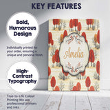 Personalised Name Autumn Woodland Scene Custom  Modern Room Accent Elegant Feature Canvas Wall Art Print Decor Picture Ready to Hang
