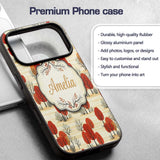 Autumn Woodland Scene with Red Trees and Neutral Custom Name Protective Phone Case Mobile Cover Durable Everyday Smartphone Shock Resistant