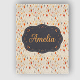 Personalised Name Delicate Small Floral Custom  Modern Room Accent Elegant Feature Canvas Wall Art Print Decor Picture Ready to Hang