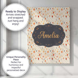 Personalised Name Delicate Small Floral Custom  Modern Room Accent Elegant Feature Canvas Wall Art Print Decor Picture Ready to Hang