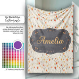 Delicate Small Floral Pattern in Warm Autumn Shades Seamless Name  Personalised Custom Name Super Soft Fleece Blanket Bed Sofa Throw