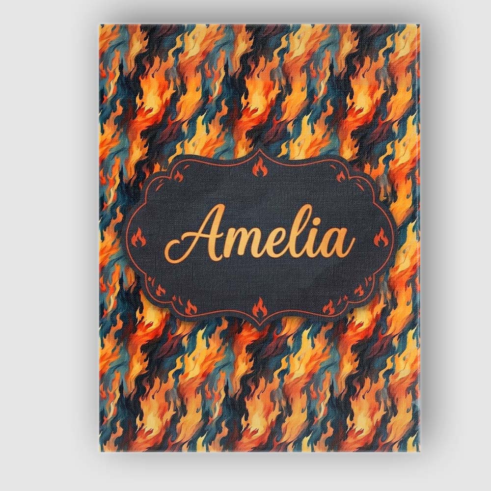 Personalised Name Abstract Flowing Flames Custom  Unique Gift Idea Elegant Feature Canvas Wall Art Print Decor Picture Ready to Hang