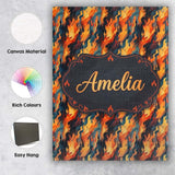 Personalised Name Abstract Flowing Flames Custom  Unique Gift Idea Elegant Feature Canvas Wall Art Print Decor Picture Ready to Hang