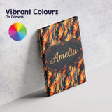 Personalised Name Abstract Flowing Flames Custom  Unique Gift Idea Elegant Feature Canvas Wall Art Print Decor Picture Ready to Hang