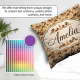 Custom Name Burnt Earth with Scattered Flames and Ashes Seamless Square Filled Cushion Throw Pillow Sofa Bed Home Decor Zip Washable UK Made