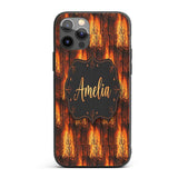 Wildfire Forest Landscape with Intense Burning Custom Name Protective Phone Case Mobile Cover Durable Everyday Smartphone Shock Resistant