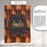 Wildfire Forest Landscape with Intense Burning Trees Seamless  Personalised Custom Name Super Soft Fleece Blanket Bed Sofa Throw