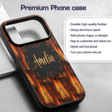 Wildfire Forest Landscape with Intense Burning Custom Name Protective Phone Case Mobile Cover Durable Everyday Smartphone Shock Resistant