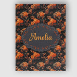 Personalised Name Dark Autumn Leaves with Custom  Unique Gift Idea Elegant Feature Canvas Wall Art Print Decor Picture Ready to Hang