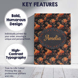 Personalised Name Dark Autumn Leaves with Custom  Unique Gift Idea Elegant Feature Canvas Wall Art Print Decor Picture Ready to Hang