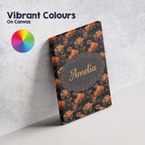Personalised Name Dark Autumn Leaves with Custom  Unique Gift Idea Elegant Feature Canvas Wall Art Print Decor Picture Ready to Hang