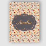 Personalised Name Small Autumn Floral Custom Modern Room Accent Creative Decorator Style Canvas Wall Art Print Decor Picture Ready to Hang