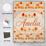 Personalised Name Soft Autumn Trees in Custom  Modern Room Accent Elegant Feature Canvas Wall Art Print Decor Picture Ready to Hang