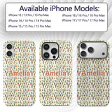 Cute Assorted Potted Cactus Plants Printed Design Custom Name Protective Phone Case Mobile Cover Durable Everyday Smartphone Shock Resistant