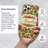 Detailed Botanical Cactus Variety Garden Seamless Custom Name Protective Phone Case Mobile Cover Durable Everyday Smartphone Shock Resistant