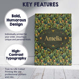 Personalised Name Dense Green Cactus Jungle Custom  Bespoke Interior Contemporary Canvas Wall Art Print Decor Picture Ready to Hang