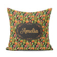 Custom Name Vibrant Blooming Cactus Garden with Flowers Seamless Square Filled Cushion Throw Pillow Sofa Bed Home Decor Zip Washable UK Made