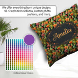 Custom Name Vibrant Blooming Cactus Garden with Flowers Seamless Square Filled Cushion Throw Pillow Sofa Bed Home Decor Zip Washable UK Made