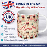 Personalized Custom Name Grunge Style Melting Ice Cream Cones with Paint Splash Background 11oz Ceramic Coffee Tea Mug White Large Handle