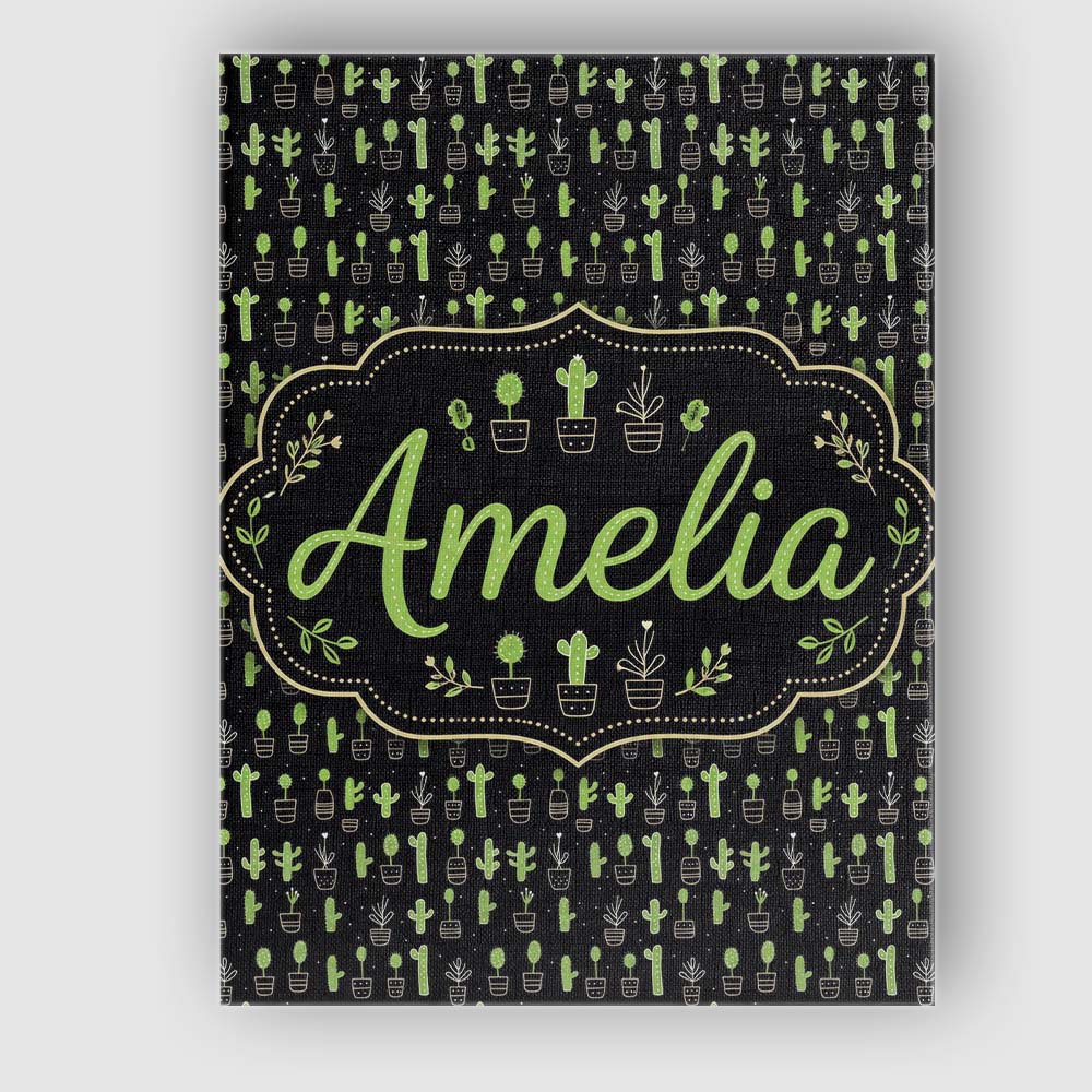 Personalised Name Minimal Cute Potted Custom Modern Room Accent Creative Decorator Style Canvas Wall Art Print Decor Picture Ready to Hang