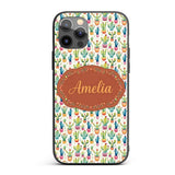 Colourful Watercolor Cactus Pots Fun Seamless Custom Name Protective Phone Case Mobile Cover Durable Everyday Smartphone Shock Resistant