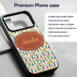 Colourful Watercolor Cactus Pots Fun Seamless Custom Name Protective Phone Case Mobile Cover Durable Everyday Smartphone Shock Resistant