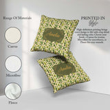 Custom Name Simple Green Cactus and Shapes on Neutral Background Square Filled Cushion Throw Pillow Sofa Bed Home Decor Zip Washable UK Made